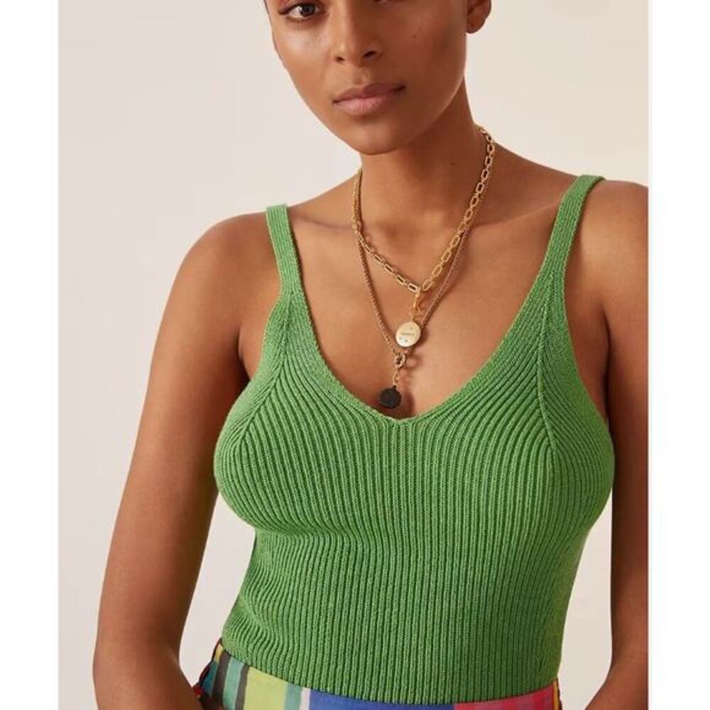Anthropologie Maeve Everyday Maryanne Knit Sweater Tank‎ Green Size Large